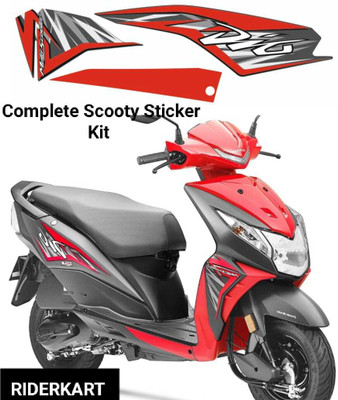RIDERKART Sticker & Decal for Scooter(Red)