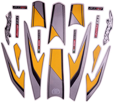 Automopix Sticker & Decal for Bike(Yellow)