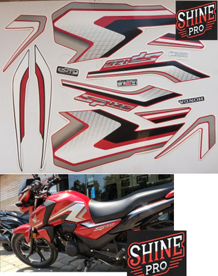SHINEPRO Sticker & Decal for Bike(Silver, Multicolor)