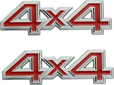 Autoeon Emblem for Car(Silver, Red)