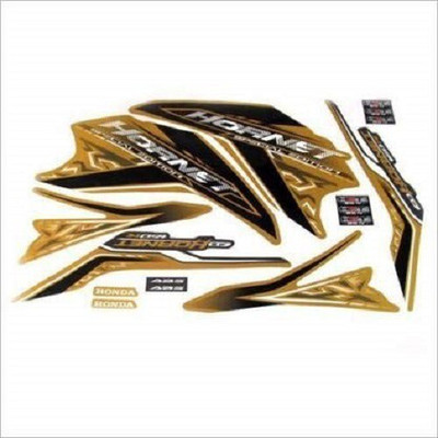 GANNET Sticker & Decal for Bike(Gold, Black)