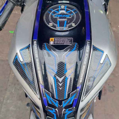 PGX Auto Accessories Motorcycle Tankpad Sticker Combo Compatible with R15M/V4 (Black) Bike Tank Pad