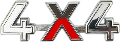 Uniqon Emblem for Car(Silver, Red)