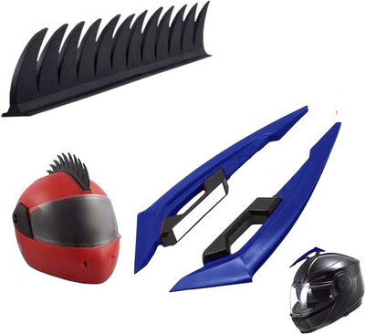 acube mart Helmet Mohawk for Bike(Blue, Black)