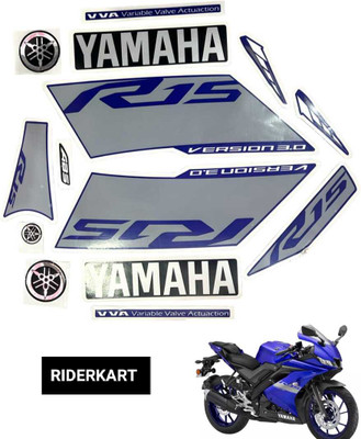 RIDERKART Sticker & Decal for Bike(Silver, Blue)