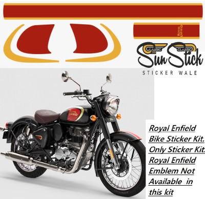 SunStick Sticker & Decal for Bike(Gold, Maroon)