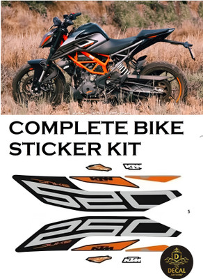 SunStick Sticker & Decal for Bike(Black, Silver)