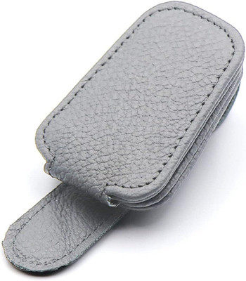 Vrundavan Care Goggles Holder for Car, Magnetic Leather Glasses Eyeglass Universal Hanger Grey Car Sunglass Clip Holder