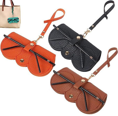 FRP ENTERPRISES Soft Leather Sunglass Bag, Leather Glasses Case Holder Sunglass Bag Mullti Color Car Sunglass Clip Holder