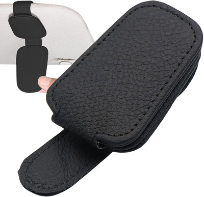 HRK Enterprise Car Sunglass Holder, Magnetic Glasses Eyeglass Hanger Clip (Black, Pack of 1) Black Car Sunglass Clip Holder