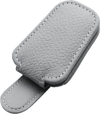 HEXONIQ Sunglasses Holder for Car Visor, Magnetic Leather Eyeglasses Hanger Clip Grey Car Sunglass Clip Holder