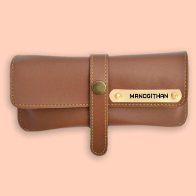 SY Gifts Sun Glass Holder WithManogithan Name Brown Car Sunglass Clip Holder