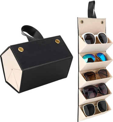 DARDRIS Glasses Organiser, ,Travel Sunglasses display Box,travel sunglass box Black Car Sunglass Clip Holder