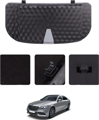ABJD Black Sunglass Holder with Card Storage and Magnetic Closure Car Sun Visor-191 Black Car Sunglass Clip Holder
