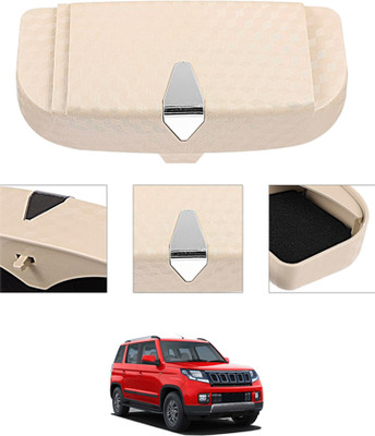 RKPSP Beige Sunglass Holder Car High Quality/Easy To Install Attach With Sun Visor-235 Brown Car Sunglass Clip Holder