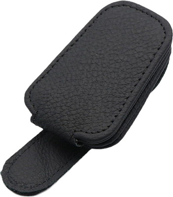 HEXONIQ Sunglass Holder for Car Visor, Magnetic Leather Eyeglasses Hanger Clip Black Car Sunglass Clip Holder