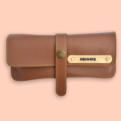 SY Gifts Sun Glass Holder WithAbhihas Name Brown Car Sunglass Clip Holder