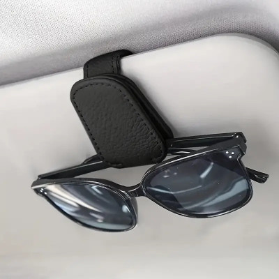 Zorbes Car Sun Visor Leather Goggles Holder Clip Accessory Black Car Sunglass Clip Holder