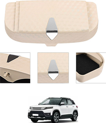 RKPSP Beige Sunglass Holder Car High Quality/Easy To Install Attach With Sun Visor-248 Brown Car Sunglass Clip Holder