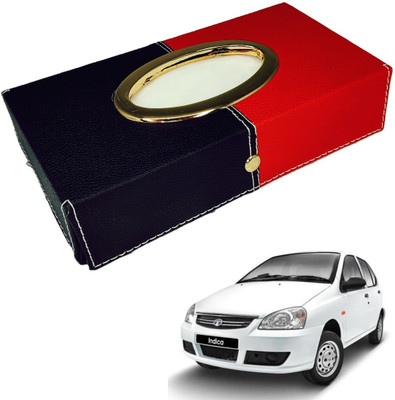 MOCKHE Chrom-Black-Red Tisue Box Leatherete-406 Vehicle Tissue Dispenser(Black, Red)