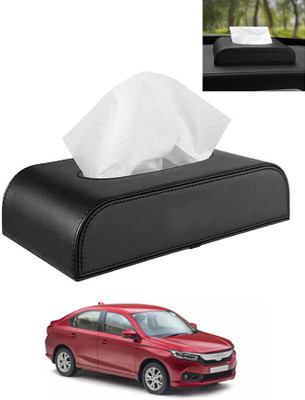 MATIES Leathrite New Design Black D-Shape Tissue Holder For-Amaze Honda 2018 Vehicle Tissue Dispenser(Beige)