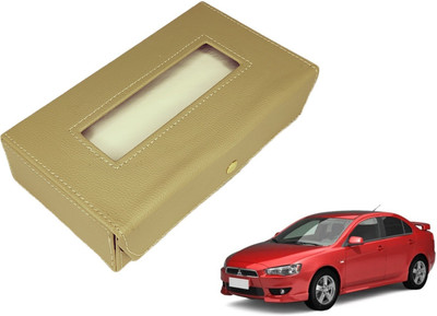 MOCKHE Basic-Beige Tissue Box Leatherette-352 Vehicle Tissue Dispenser(Beige)