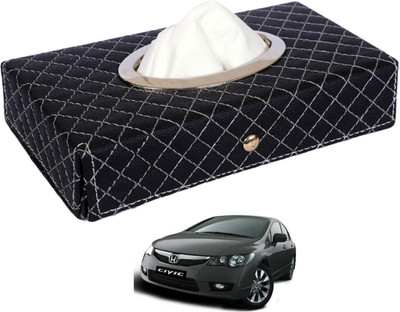 MOCKHE Cross-Black Tissue Box Leatherette-431 Vehicle Tissue Dispenser(Black)