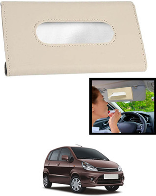 MATIES Universal Leatherite Rectangle Beige Tissue Box For Car/office/Home-329 Vehicle Tissue Dispenser(Beige)