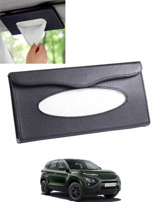 CCMM Universal Leatherite Black Rectangle Tissue Paper Box/Dispencer For Car-131 Vehicle Tissue Dispenser(Black)