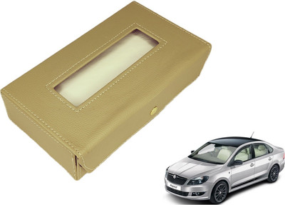 MOCKHE Basic-Beige Tissue Box Leatherette-471 Vehicle Tissue Dispenser(Beige)