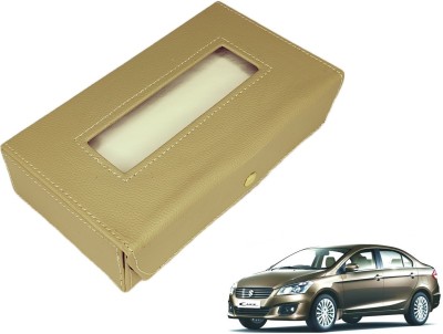 MOCKHE Basic-Beige Tissue Box Leatherette-283 Vehicle Tissue Dispenser(Beige)