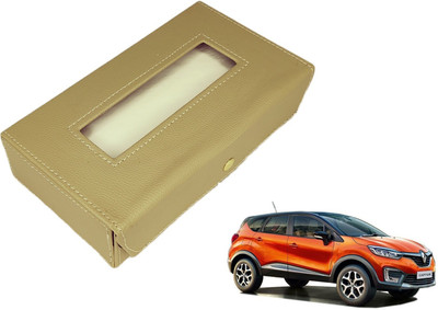 MOCKHE Basic-Beige Tissue Box Leatherette-277 Vehicle Tissue Dispenser(Beige)