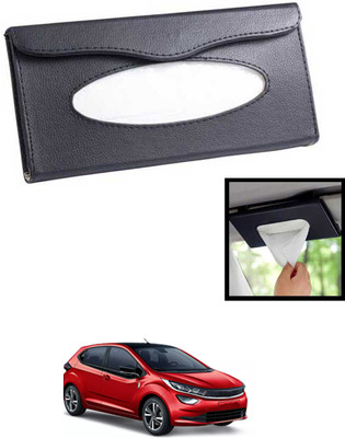 MATIES Universal Lightweight/Waterproof Leatherite Rectangle Black Tissue For Car-16 Vehicle Tissue Dispenser(Black)