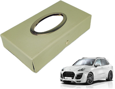 MOCKHE Chrom-Beige Tisue Box Leatherete-635 Vehicle Tissue Dispenser(Beige)