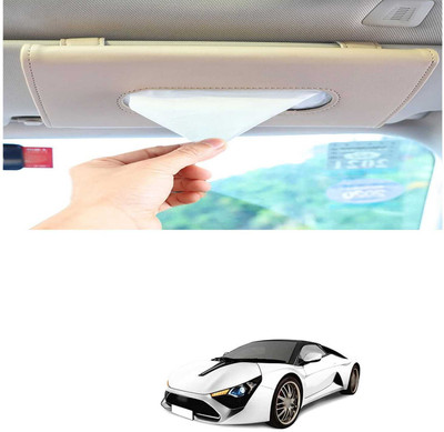 PRTEK Beige Car Tissue Holder Napkin for Sun Visor and Backseat – Universal Fit E9 Vehicle Tissue Dispenser(Beige)