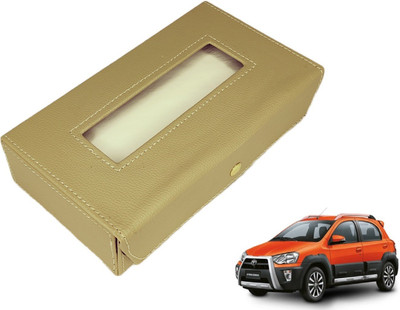 MOCKHE Basic-Beige Tissue Box Leatherette-454 Vehicle Tissue Dispenser(Beige)