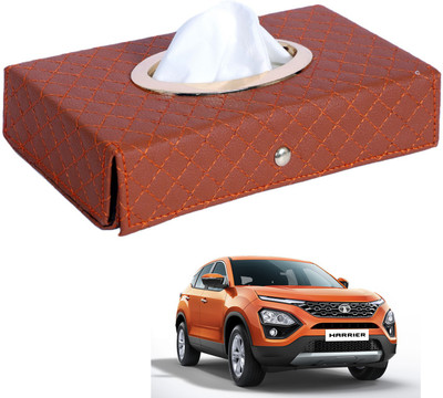 MOCKHE Cross-Tan Tissue Box Leatherette-328 Vehicle Tissue Dispenser(Grey)