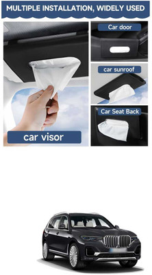 PRTEK Black Car Tissue Napkin Holder for Sun Visor and Backseat – Universal Fit D5 Vehicle Tissue Dispenser(Black)