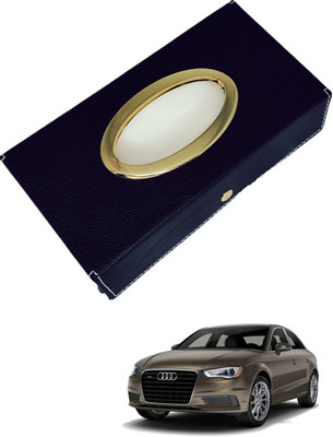 MOCKHE Chrom-Black Tisue Box Leatherete-516 Vehicle Tissue Dispenser(Black)