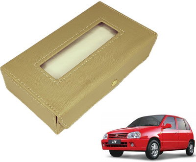 MOCKHE Basic-Beige Tissue Box Leatherette-451 Vehicle Tissue Dispenser(Beige)