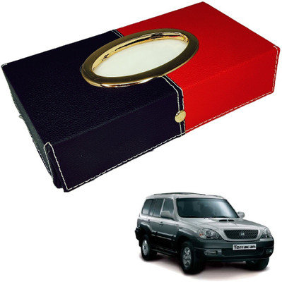 MOCKHE Chrom-Black-Red Tisue Box Leatherete-699 Vehicle Tissue Dispenser(Black, Red)