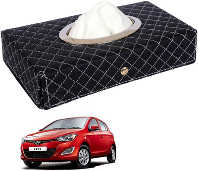 MOCKHE Cross-Black Tissue Box Leatherette-638 Vehicle Tissue Dispenser(Black)