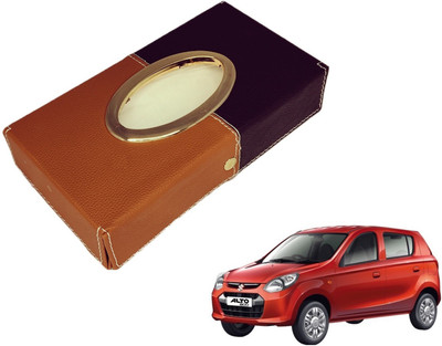 MOCKHE Chrom-Black-Tan Tisue Box Leatherete-42 Vehicle Tissue Dispenser(Black, Grey)