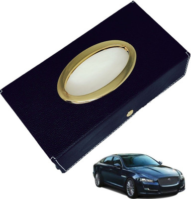 MOCKHE Chrom-Black Tisue Box Leatherete-562 Vehicle Tissue Dispenser(Black)