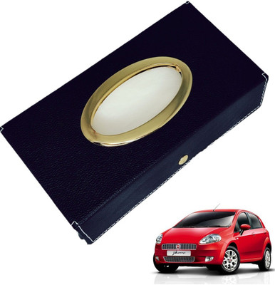 MOCKHE Chrom-Black Tisue Box Leatherete-358 Vehicle Tissue Dispenser(Black)