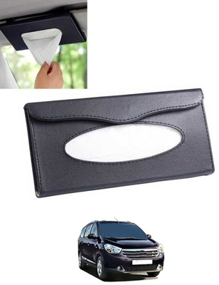 MSNP Universal Leatherite Rectangle Black Tissue Box For Car/office/Home-178 Vehicle Tissue Dispenser(Black)