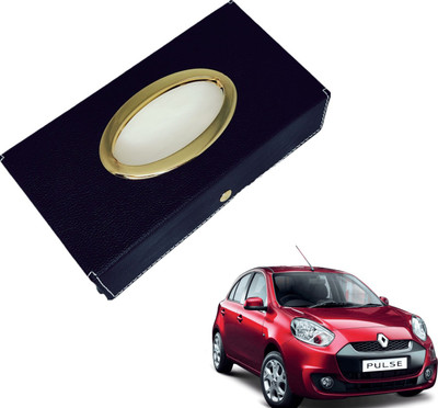 MOCKHE Chrom-Black Tisue Box Leatherete-352 Vehicle Tissue Dispenser(Black)
