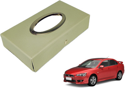 MOCKHE Chrom-Beige Tisue Box Leatherete-729 Vehicle Tissue Dispenser(Beige)