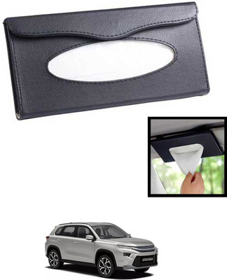 MATIES Universal Lightweight/Waterproof Leatherite Rectangle Black Tissue For Car-141 Vehicle Tissue Dispenser(Black)