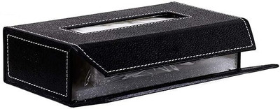 TECHEL Tissue Box/Napkin Box Holder/Tissue Paper Holder SZZ2 Vehicle Tissue Dispenser(Black)